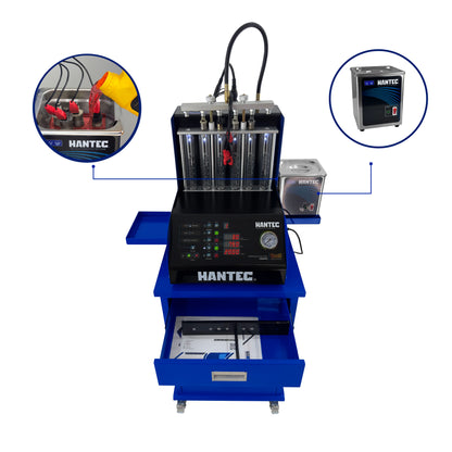 Laboratorio De Inyectores HANTEC 6 Inyectores Pro GDI Piezoeléctrico Con Mesa + Liquidos y Tina